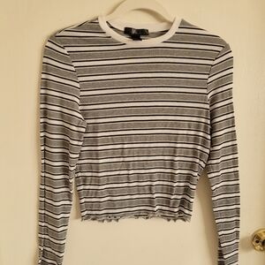 Mandee Monochrome Striped Long Sleeve Tee